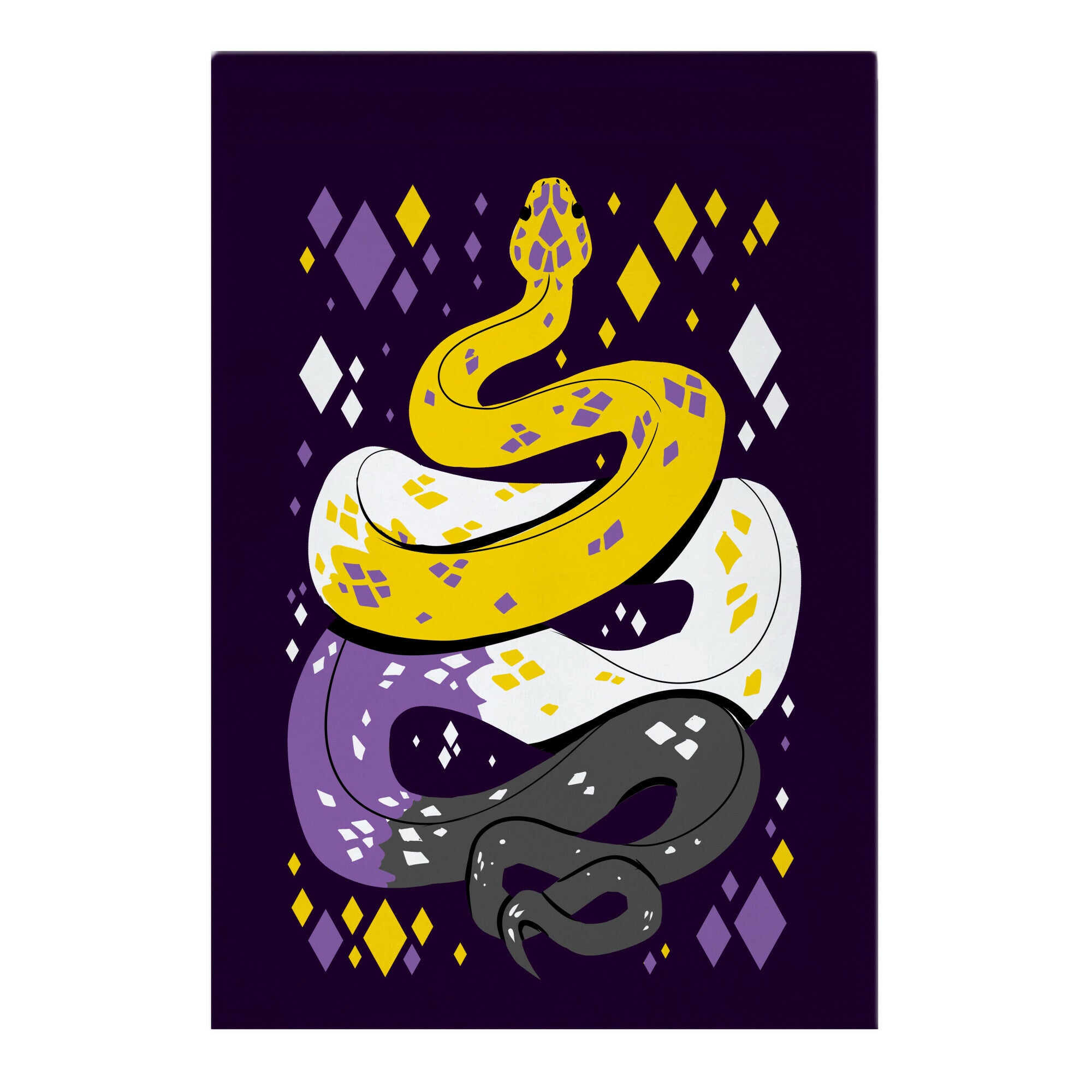 Pride Snakes: Non-binary Garden Flag